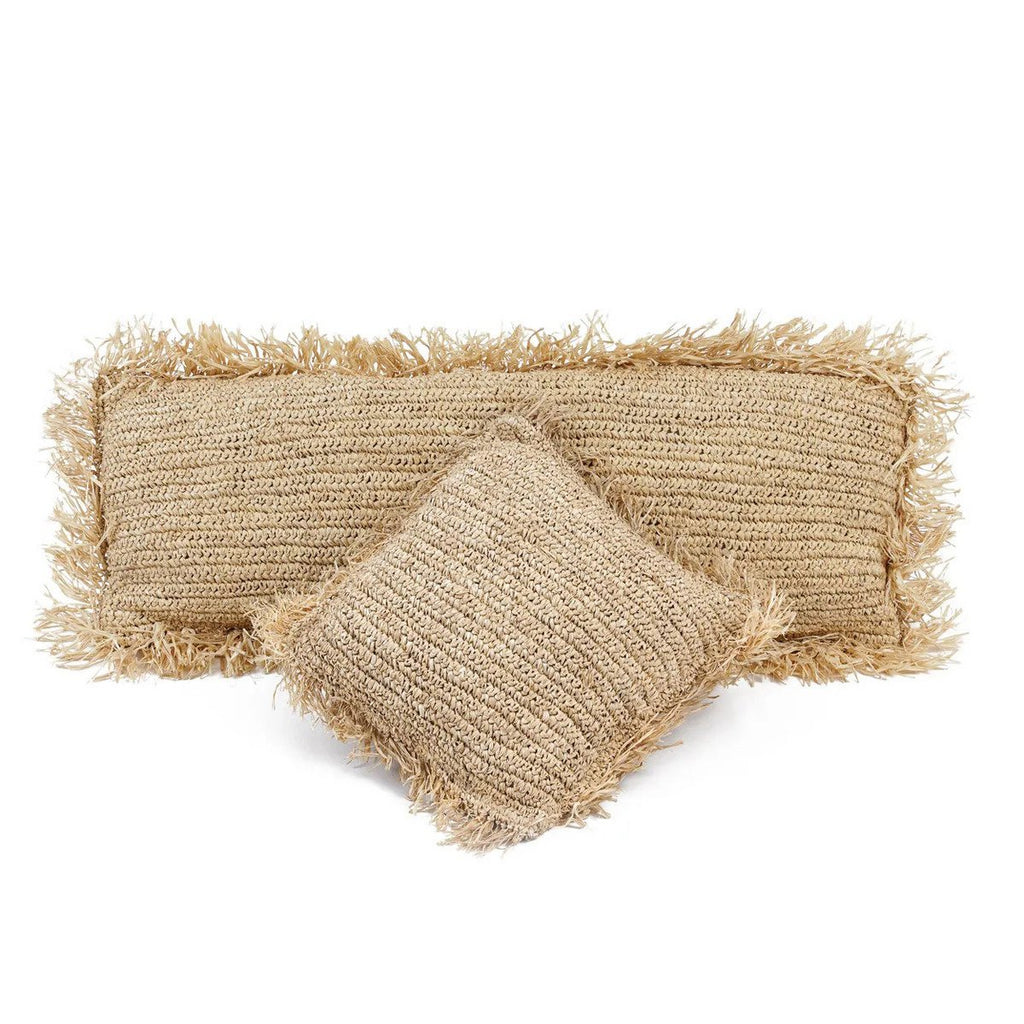Housse de coussin traversin en raphia – Naturel – 35×100cm | Bazar Bizar