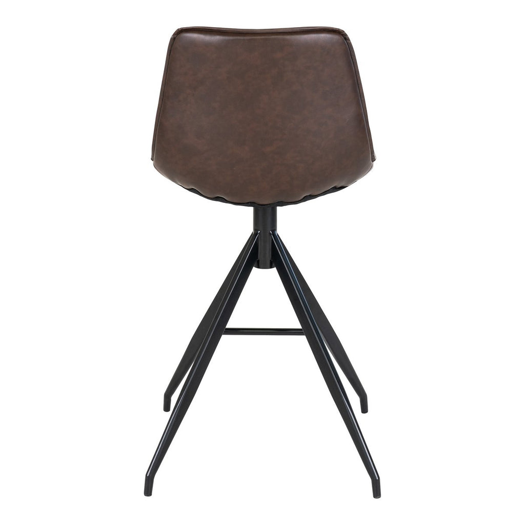 Chaise de comptoir Monaco – Cuir PU marron (lot de 2)