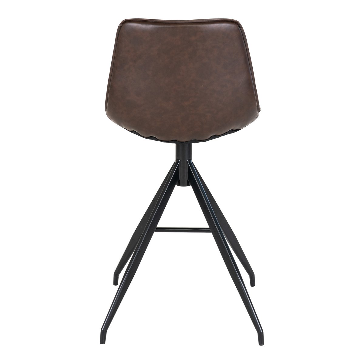Chaise de comptoir Monaco – Cuir PU marron (lot de 2)