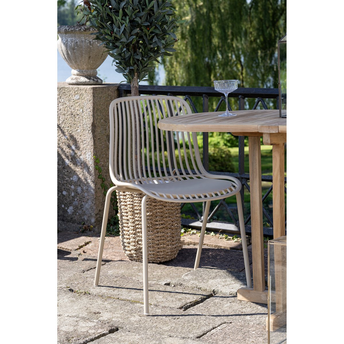 Chaise de jardin Branson – PP sable empilable (lot de 4)