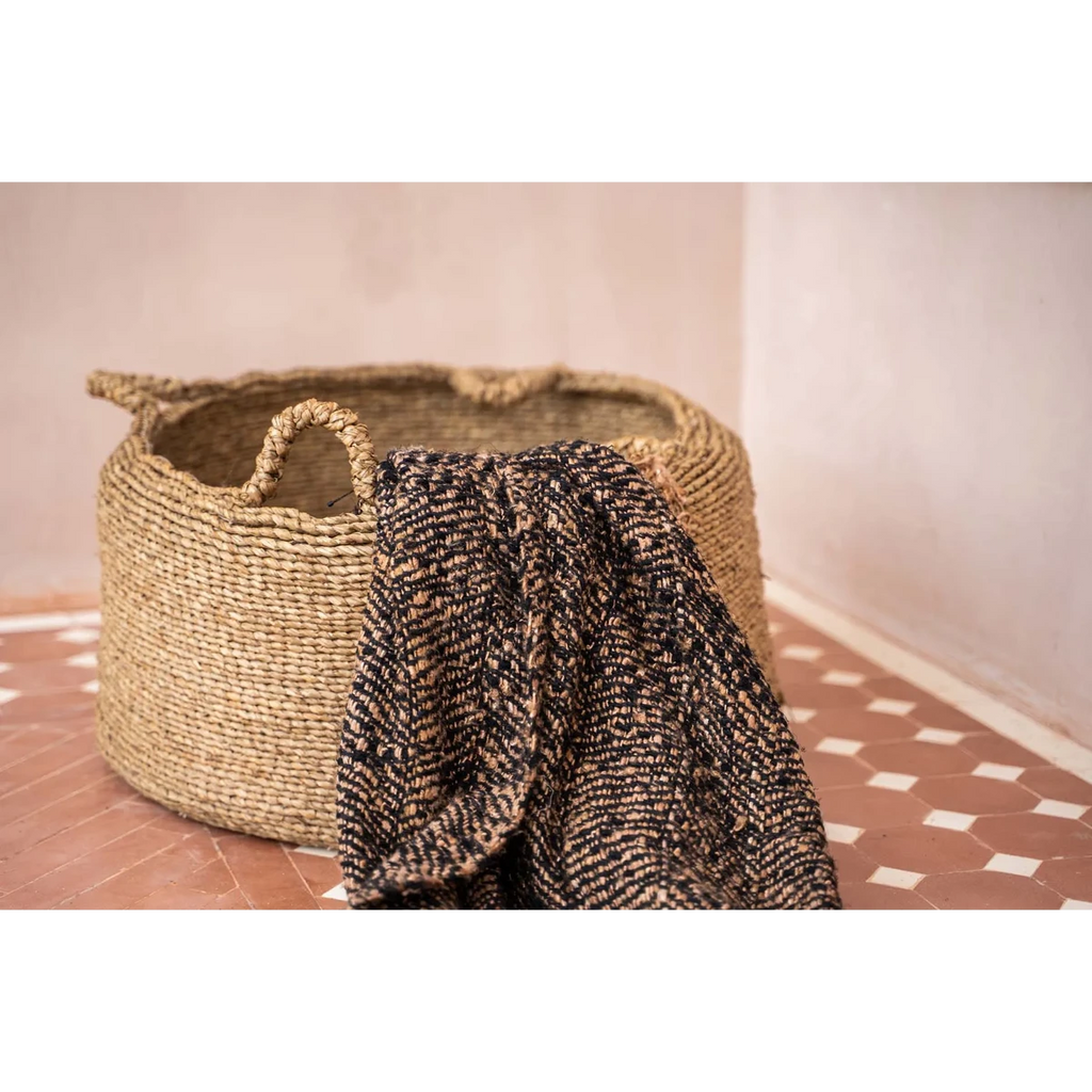 Panier de rangement en jonc de mer Quatre Mains – Naturel – L | Bazar Bizar