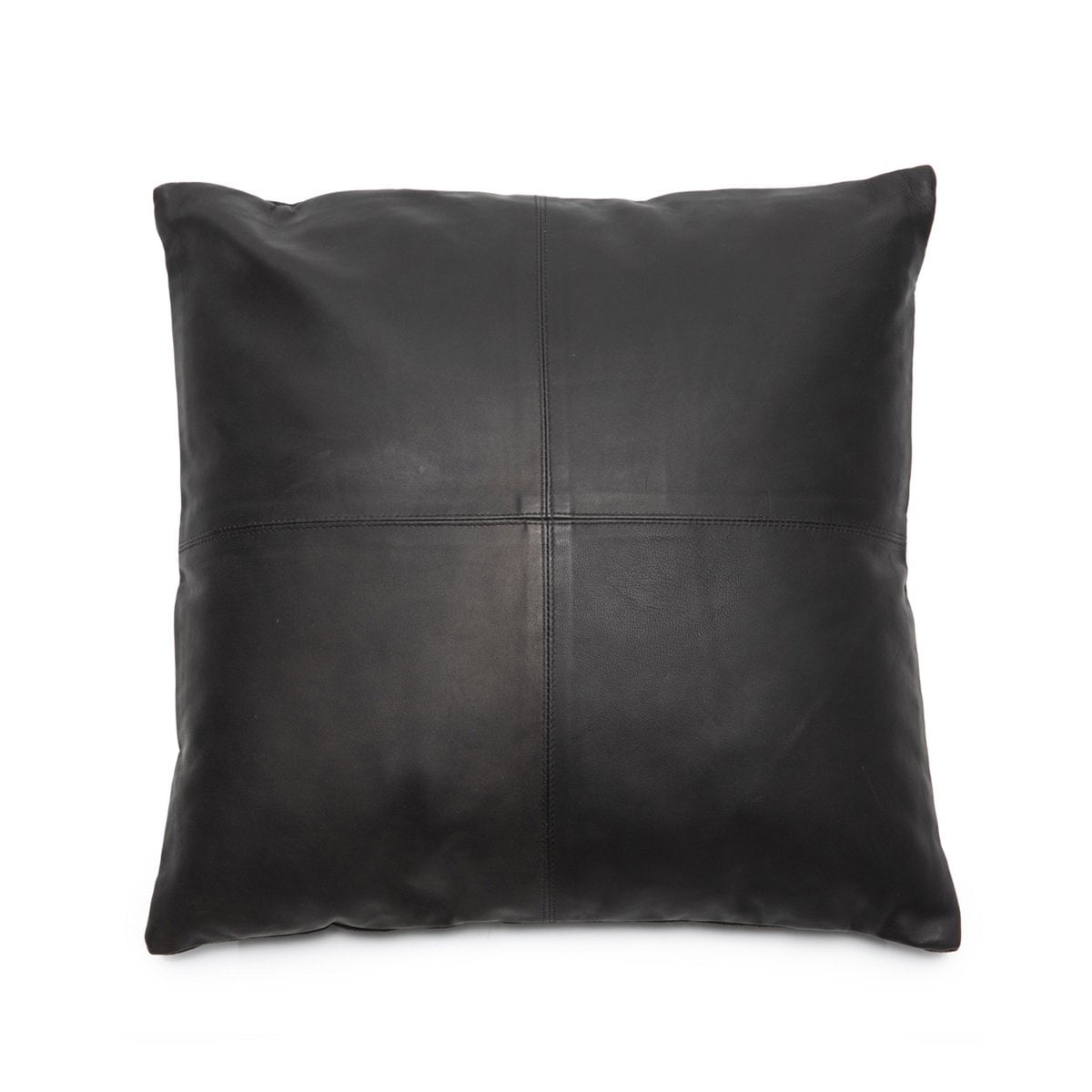 La Housse de Coussin en Cuir à Quatre Panneaux - Noir - 40x40