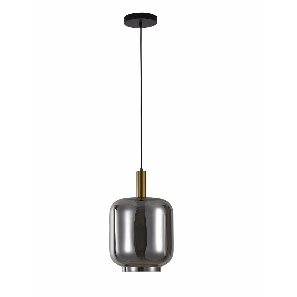 Suspension Lily en verre fumé et détails dorés – 1 lumière