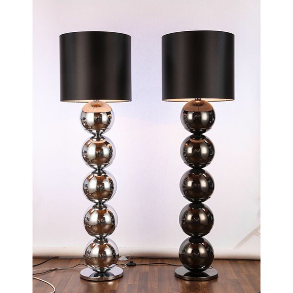 Lampadaire XL à 5 sphères – Anthracite et abat-jour noir