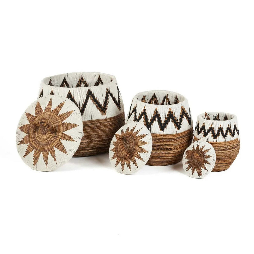 Panier en feuille de palmier The Little Bay – Blanc naturel – Taille S | Bazar Bizar