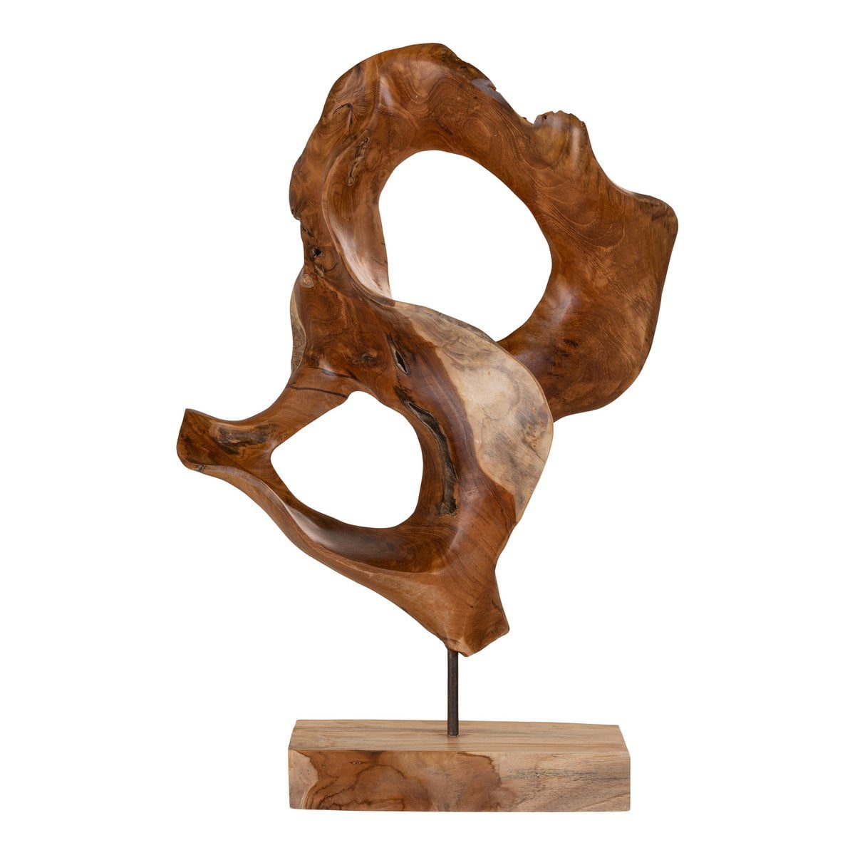Sculpture Donato - Teck Naturel Fait Main, 30x20x60 cm