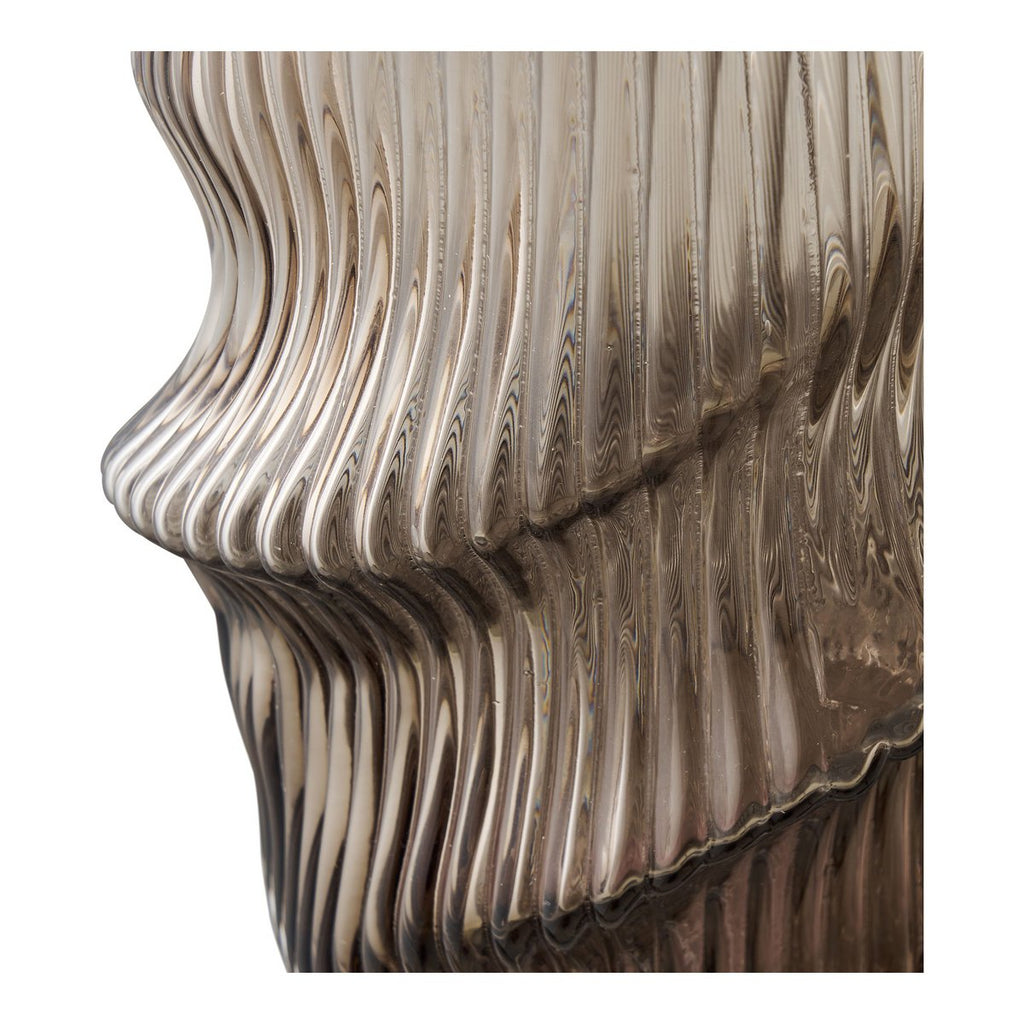 Vase en verre soufflé bouche marron – Ø17x25 cm
