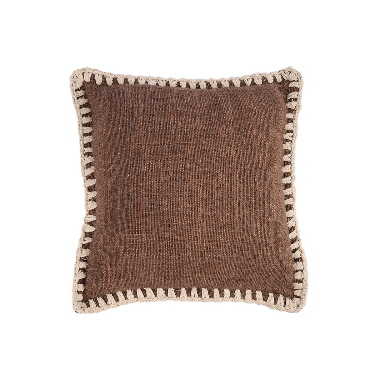 Housse de Coussin Espresso Edge - Marron Blanc