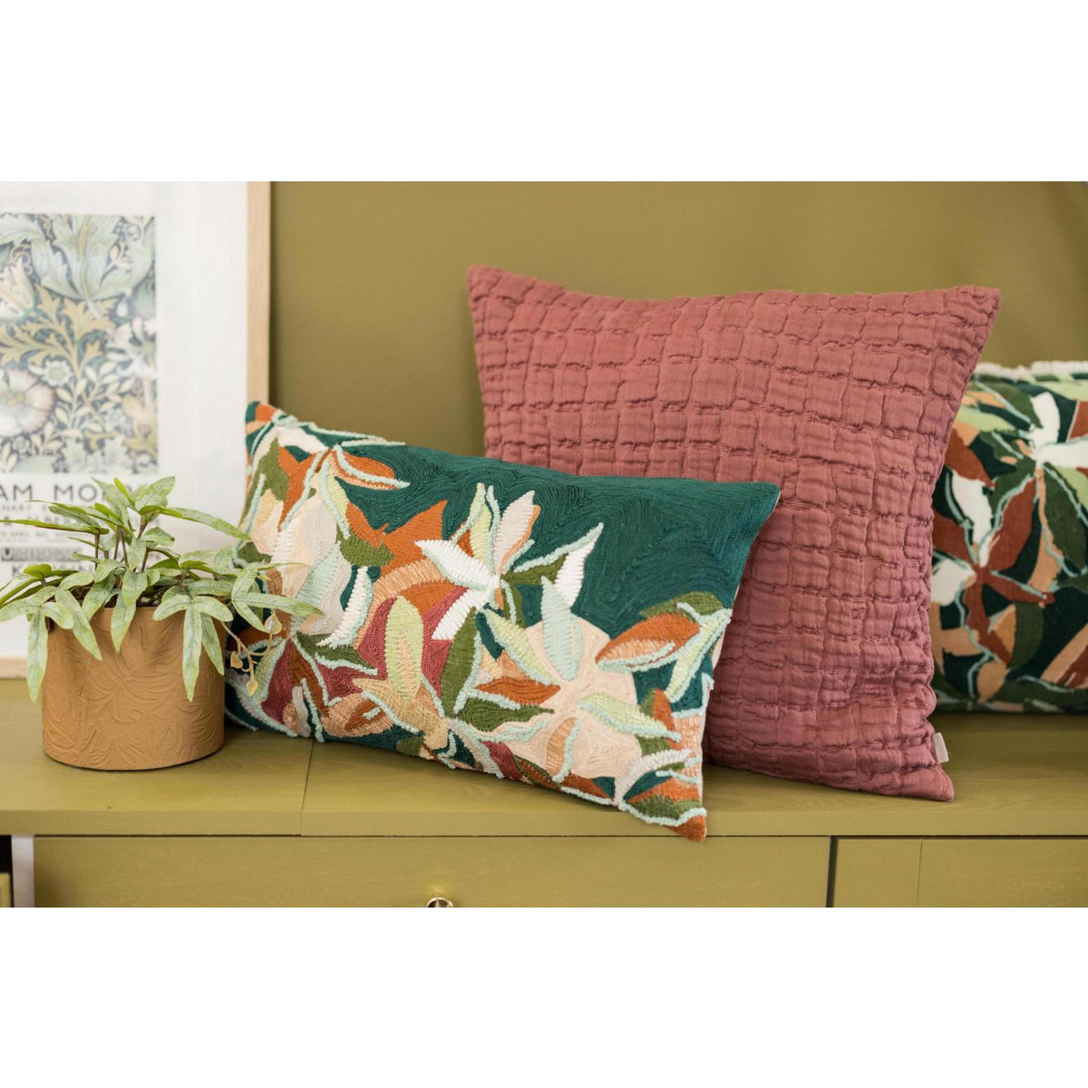 Coussin stonewashed Swami Sienne 45 x 45