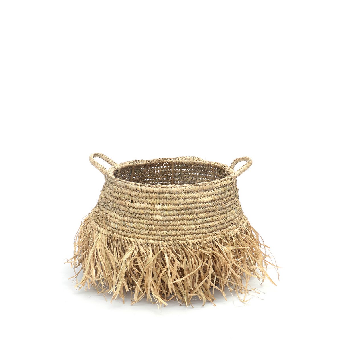 Panier en raphia à franges Luxe – Naturel – Medium | Bazar Bizar