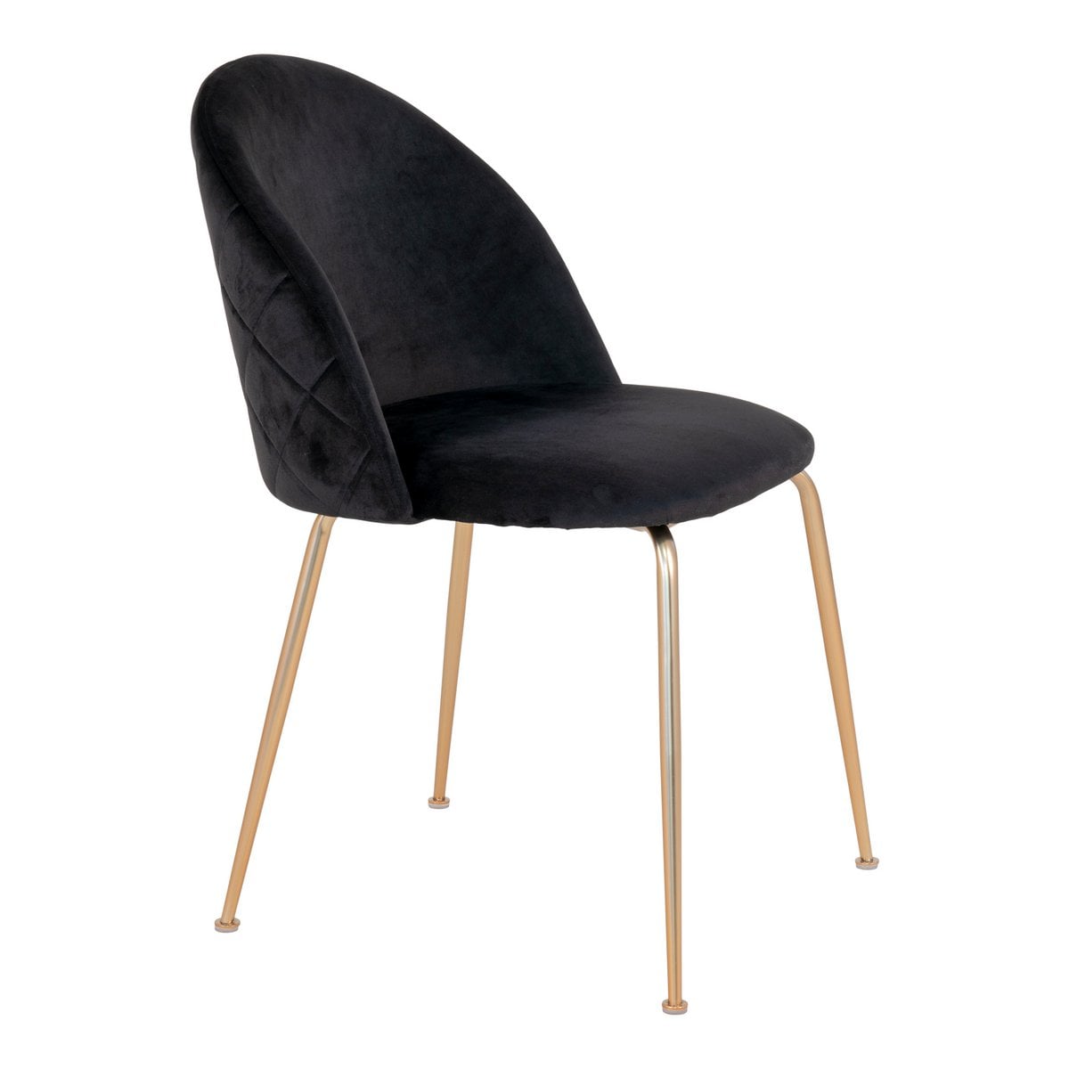 Chaise de salle à manger Geneve - Velours, Acier, Noir - Lot de 2
