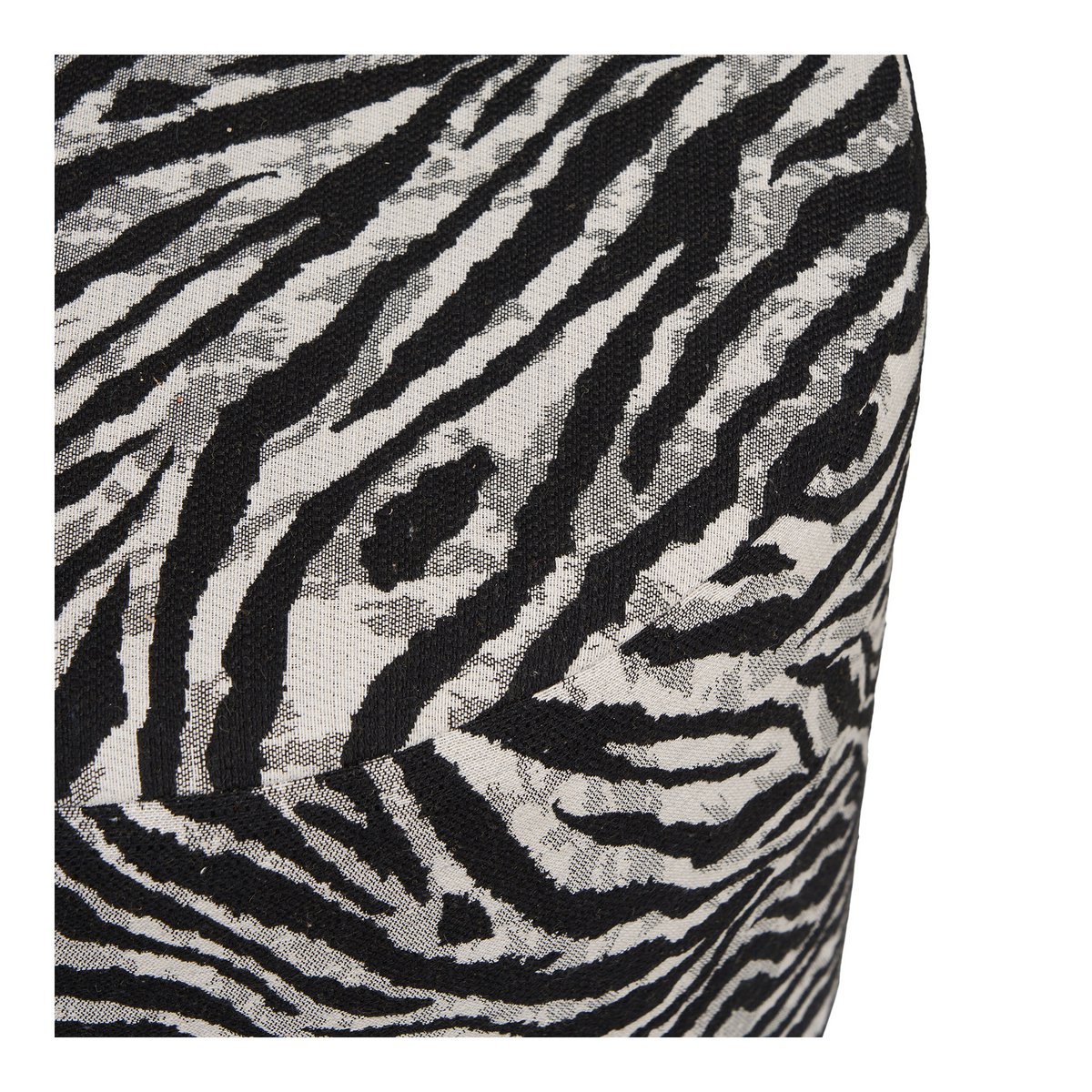 Pouf Kimberley en jacquard noir et blanc – Ø 40 × 40 cm