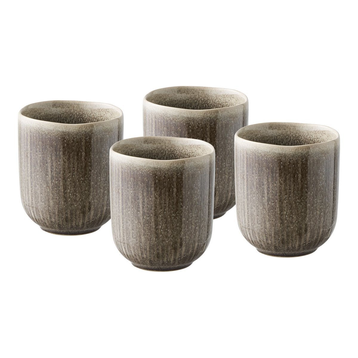 Tasse Viola, céramique, gris, ø8x9,5 cm, lot de 4