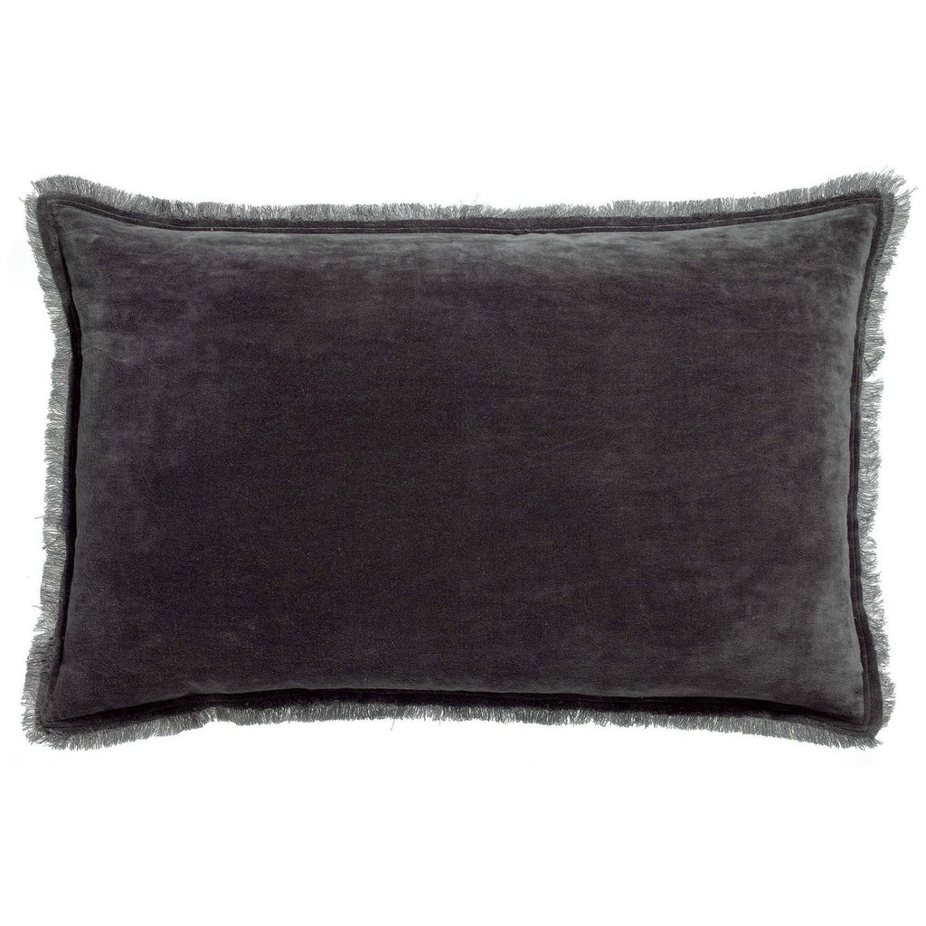 Coussin Fara Ombre en velours de coton 40 × 65 cm