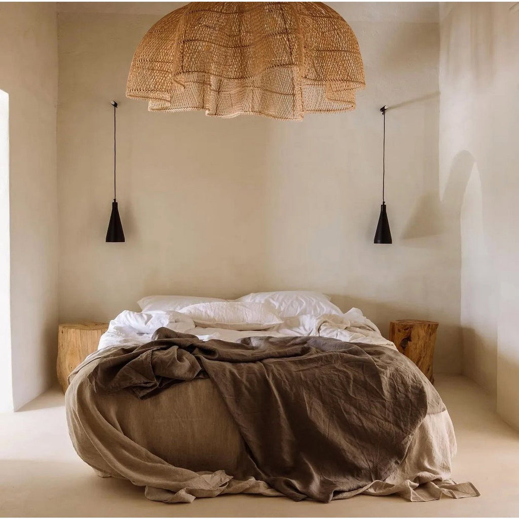 Abat-jour suspendu XXL en rotin naturel 138 cm