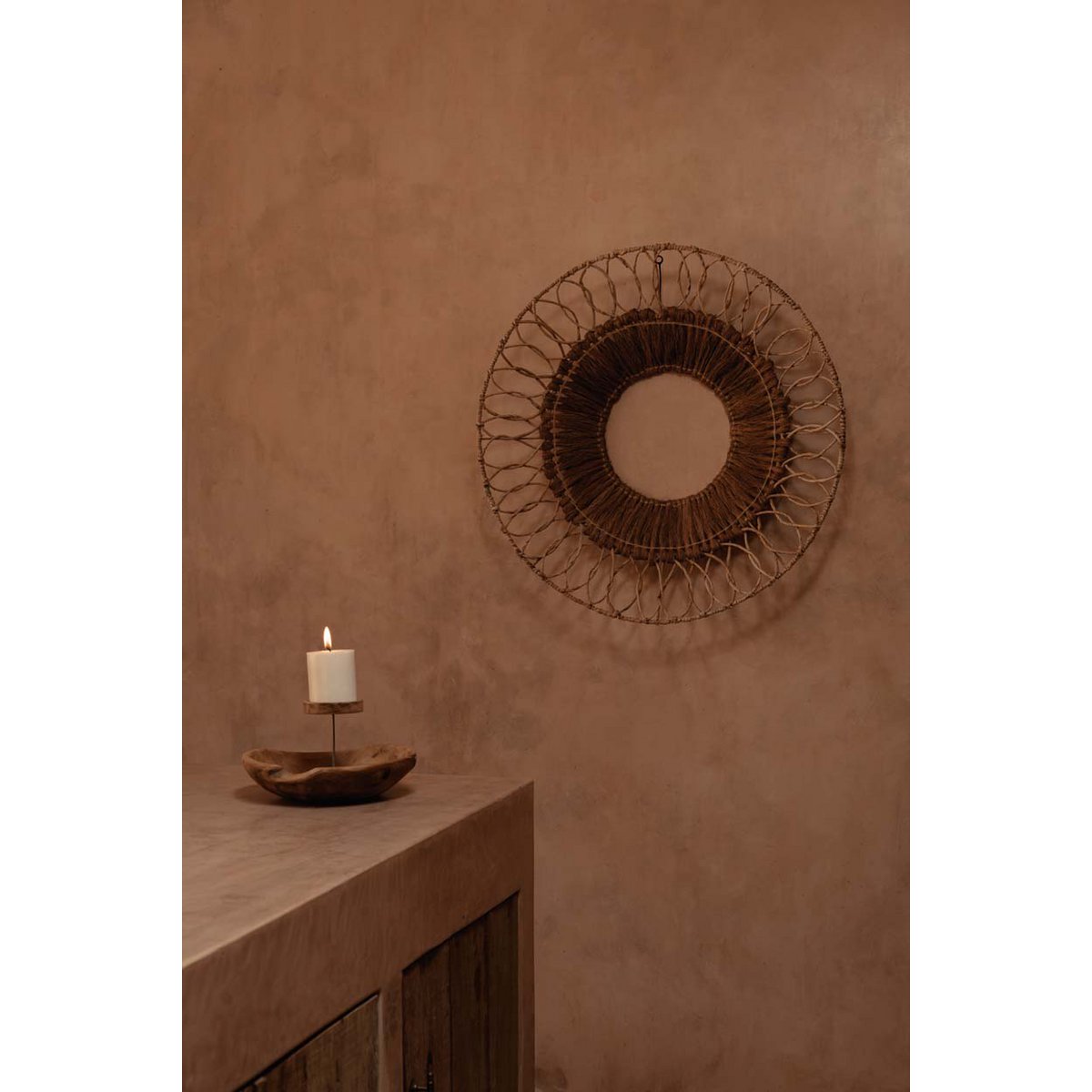Bougeoir en bois naturel forme assiette – Naturel | Bazar Bizar