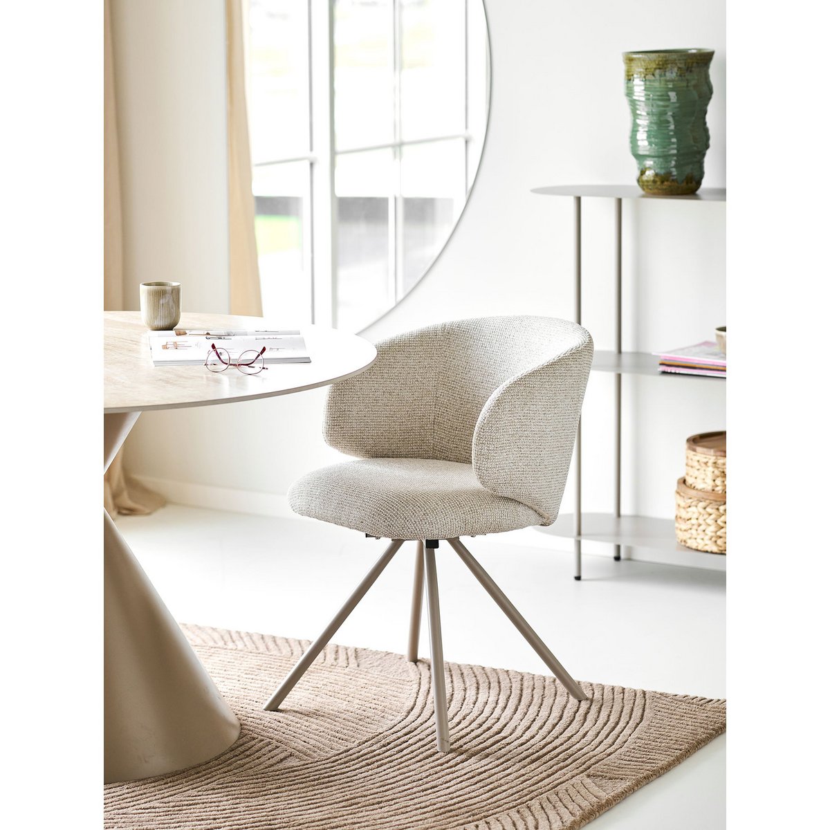 Chaise de salle à manger Fulham pivotante – Sable (lot de 2)