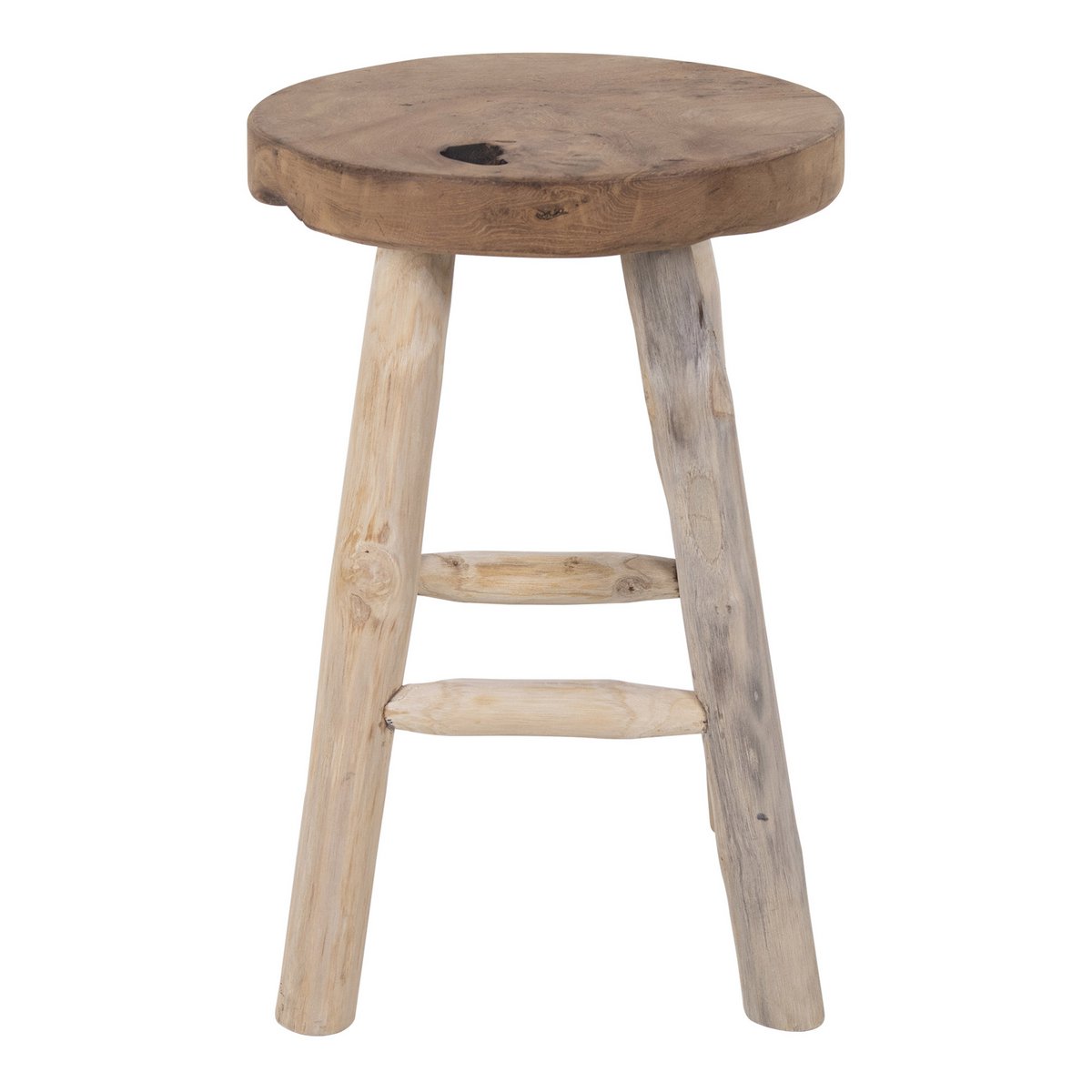 Tabouret Badia - Teck, Naturel - Ø30x45 cm