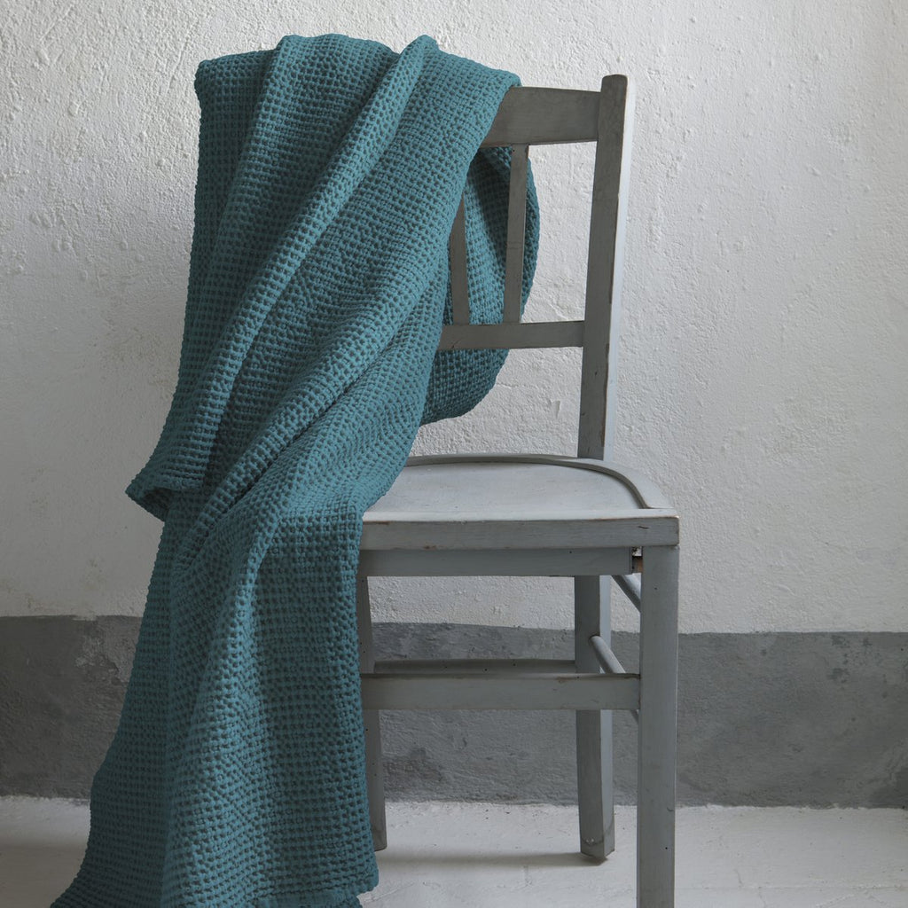 Jeté de lit Maïa Topaze en coton stonewashed