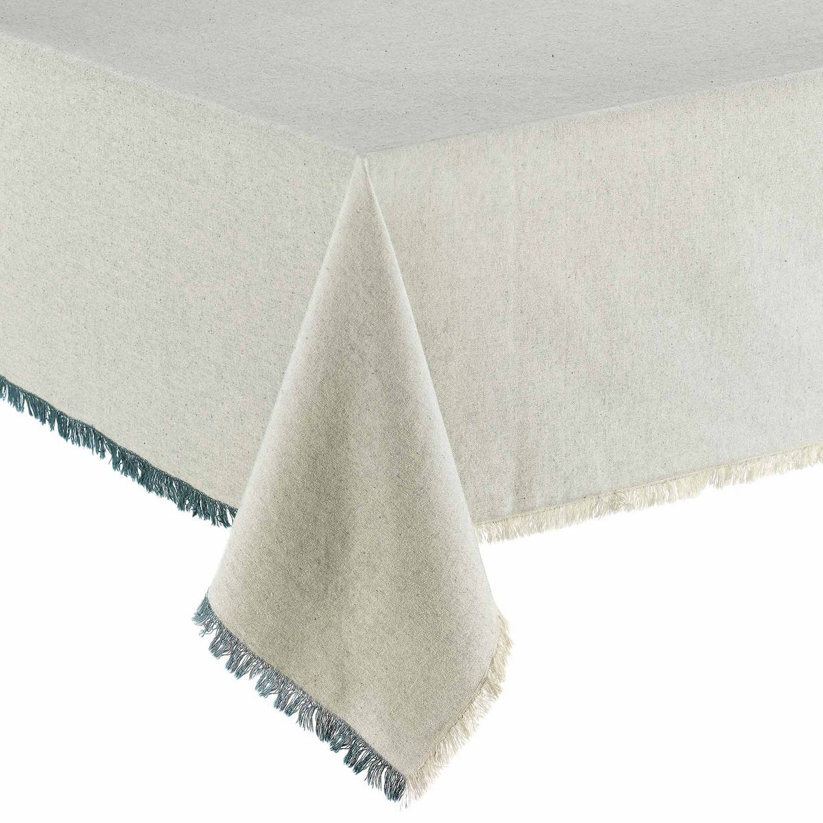 Nappe Kalea Naturel/Forêt en coton recyclé 170 × 250 cm