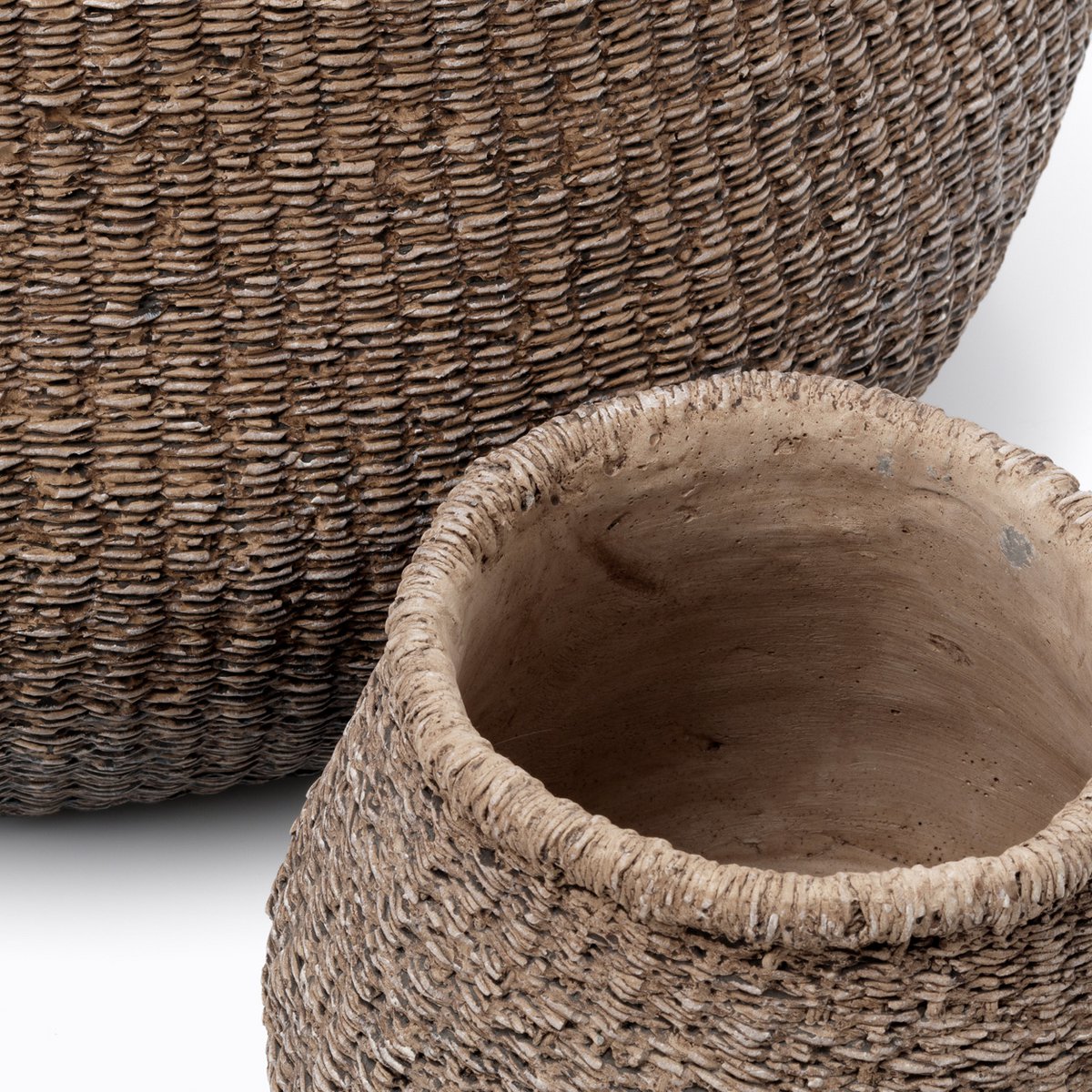Jardinière Faux-Puff - Marron - L