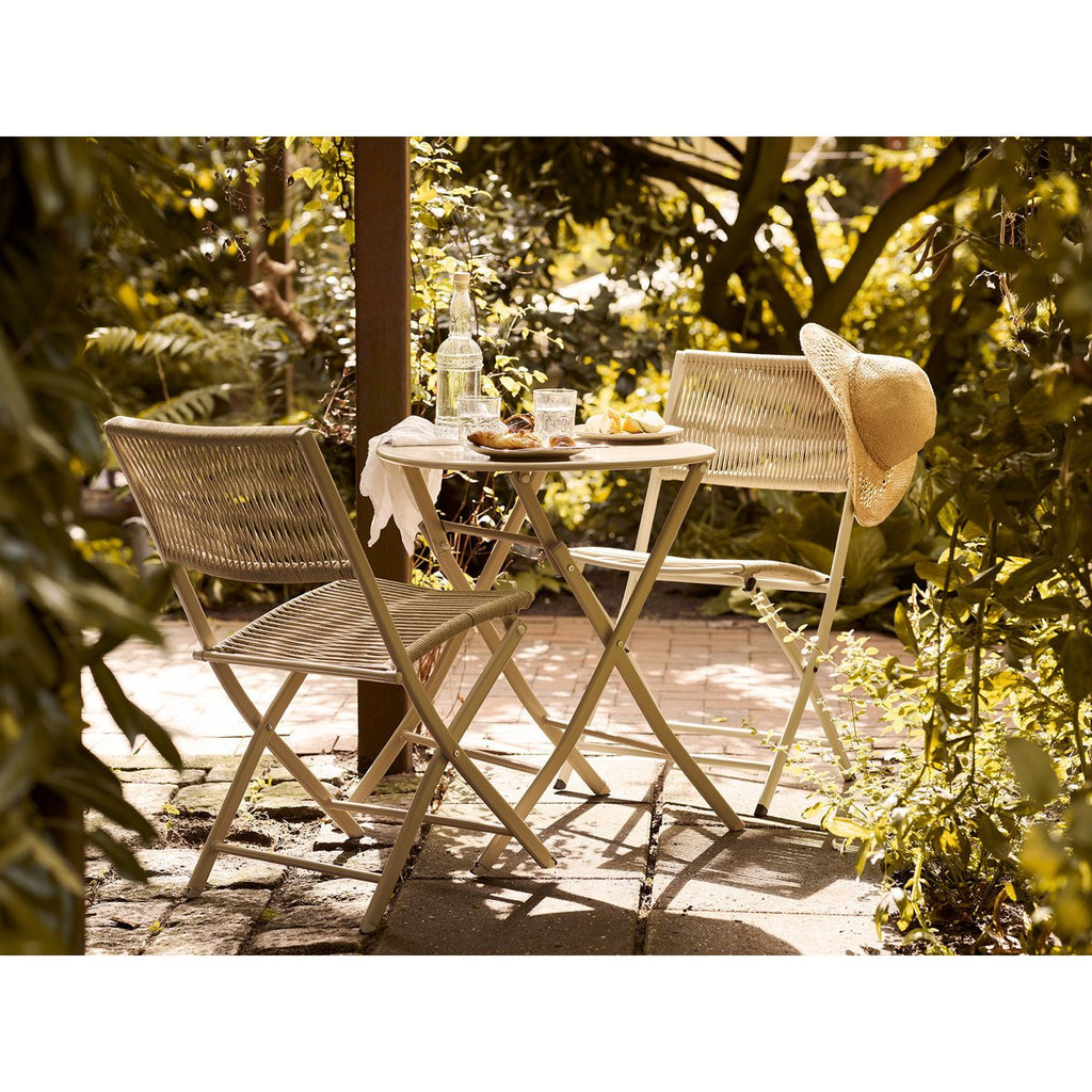 Ensemble bistro Arcas – Taupe (2 chaises + 1 table)