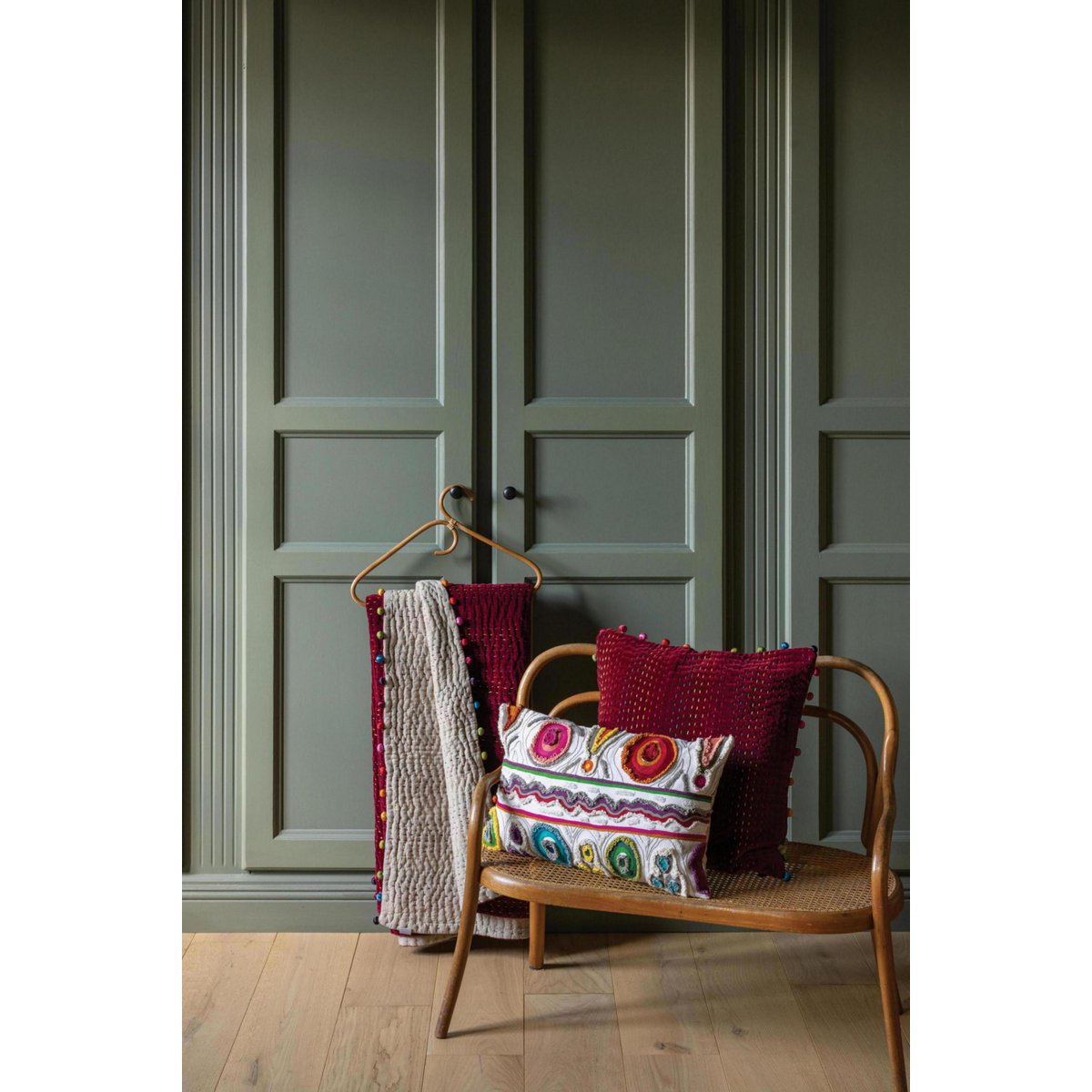 Coussin uni Gastounet Griotte 45 x 45