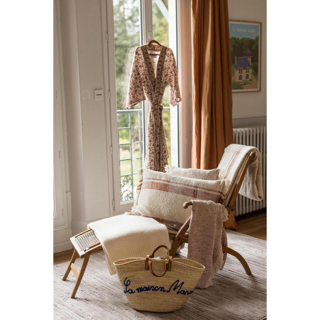 Coussin chiné Jane Sienne bouclette 30 × 50 cm