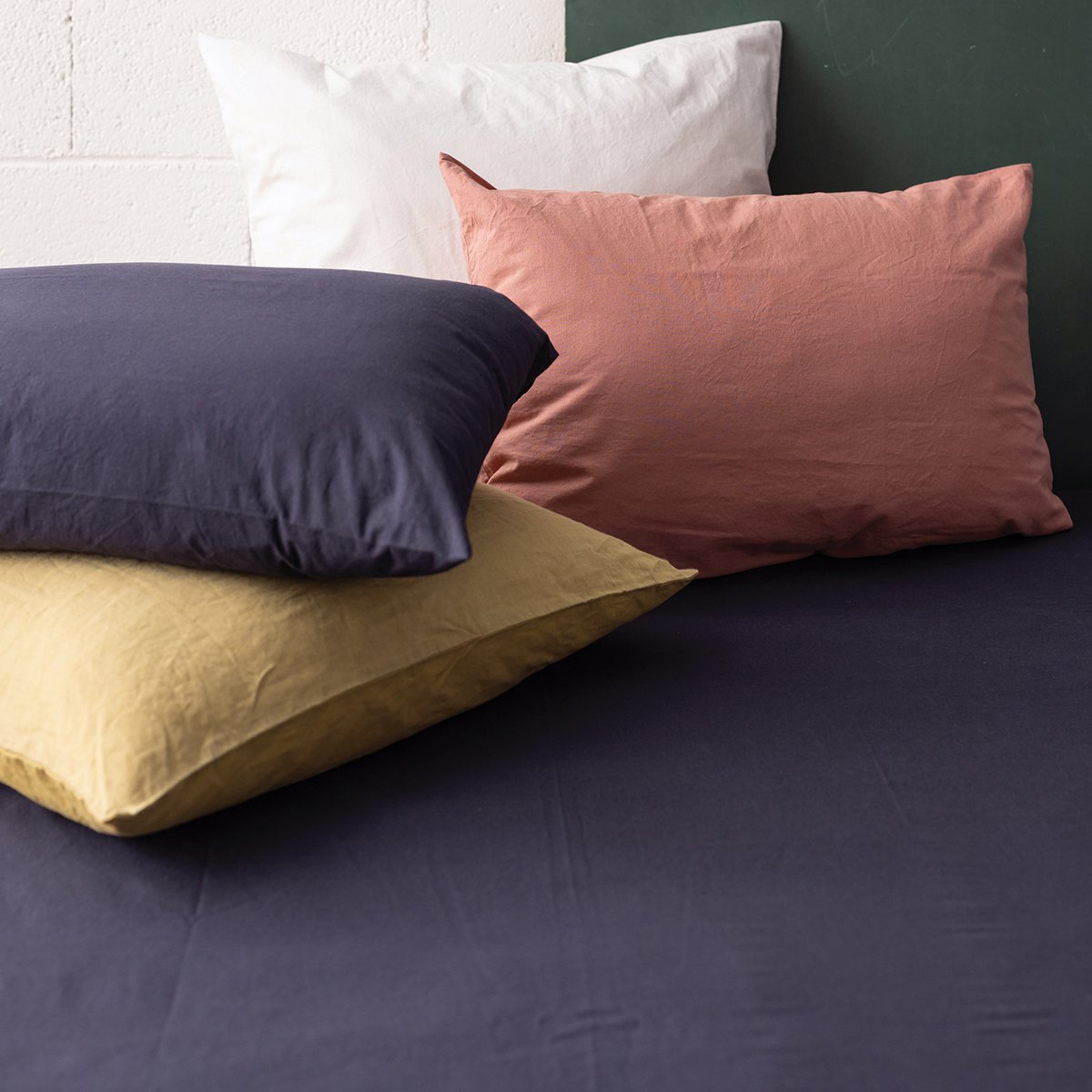 Calita Carbone Coton lavé Drap-housse 160 × 200 cm bonnet 30 cm