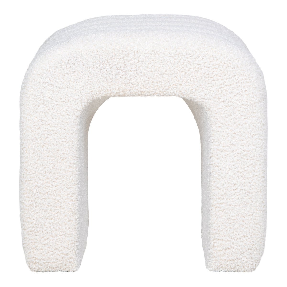 Pouf Colma - MDF, Pinède, Mousse, Polyester, Blanc - 41x36,5 cm