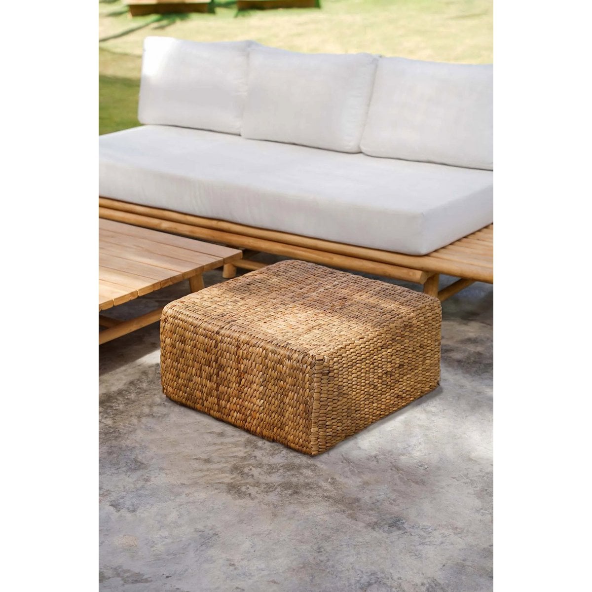 Le Pouf Carré Jacinthe - Naturel - M