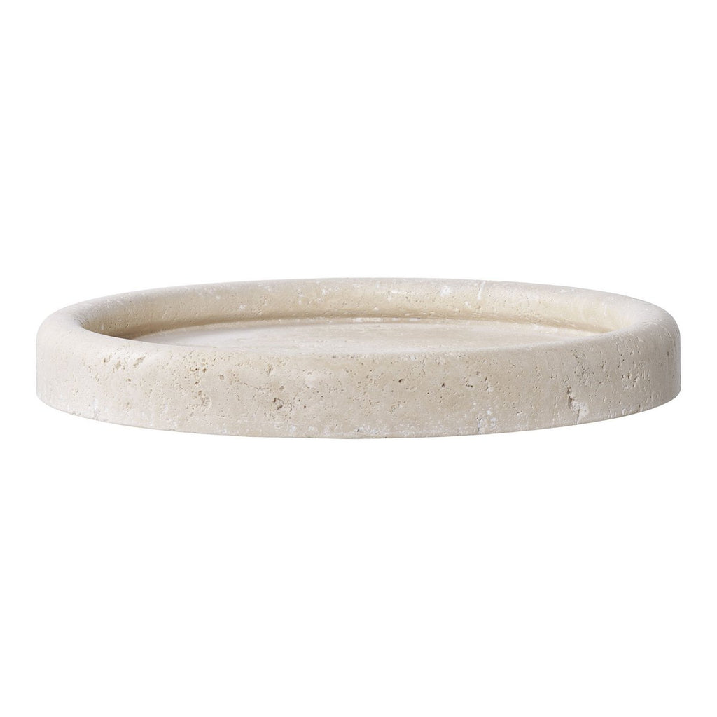 Plateau en travertin naturel – Ø25,5 cm