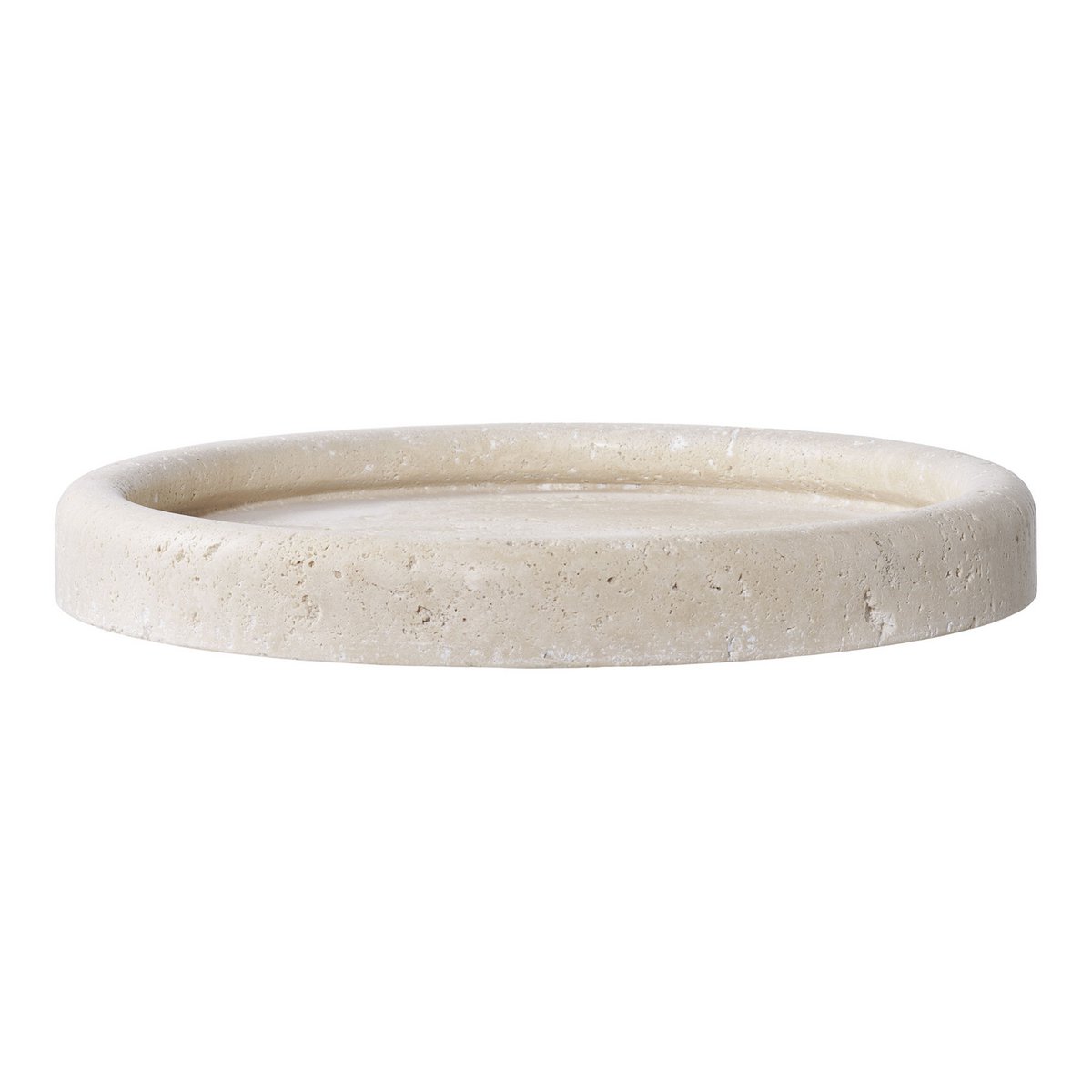 Plateau en travertin naturel – Ø25,5 cm