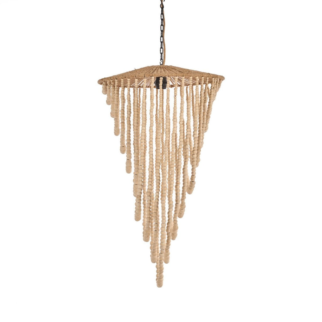 Le Lustre en Perles de Bois - Naturel - L