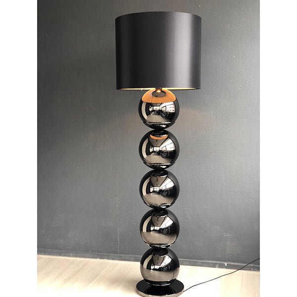 Lampadaire XL à 5 sphères – Anthracite et abat-jour noir