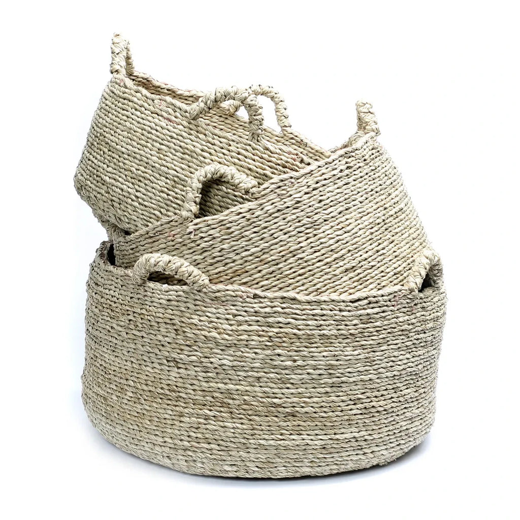 Panier de rangement en jonc de mer Quatre Mains – Naturel – L | Bazar Bizar