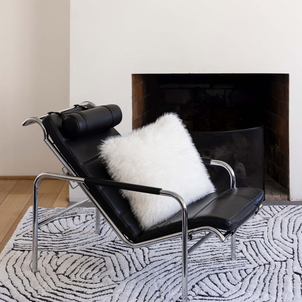Coussin Betani Neige carré 45 × 45 cm