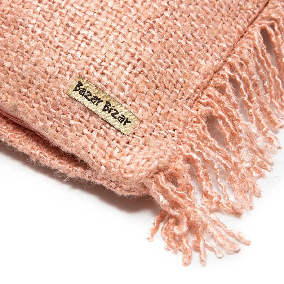 Housse de coussin en coton Oh My Gee – Rose Saumon – 40×40cm | Bazar Bizar