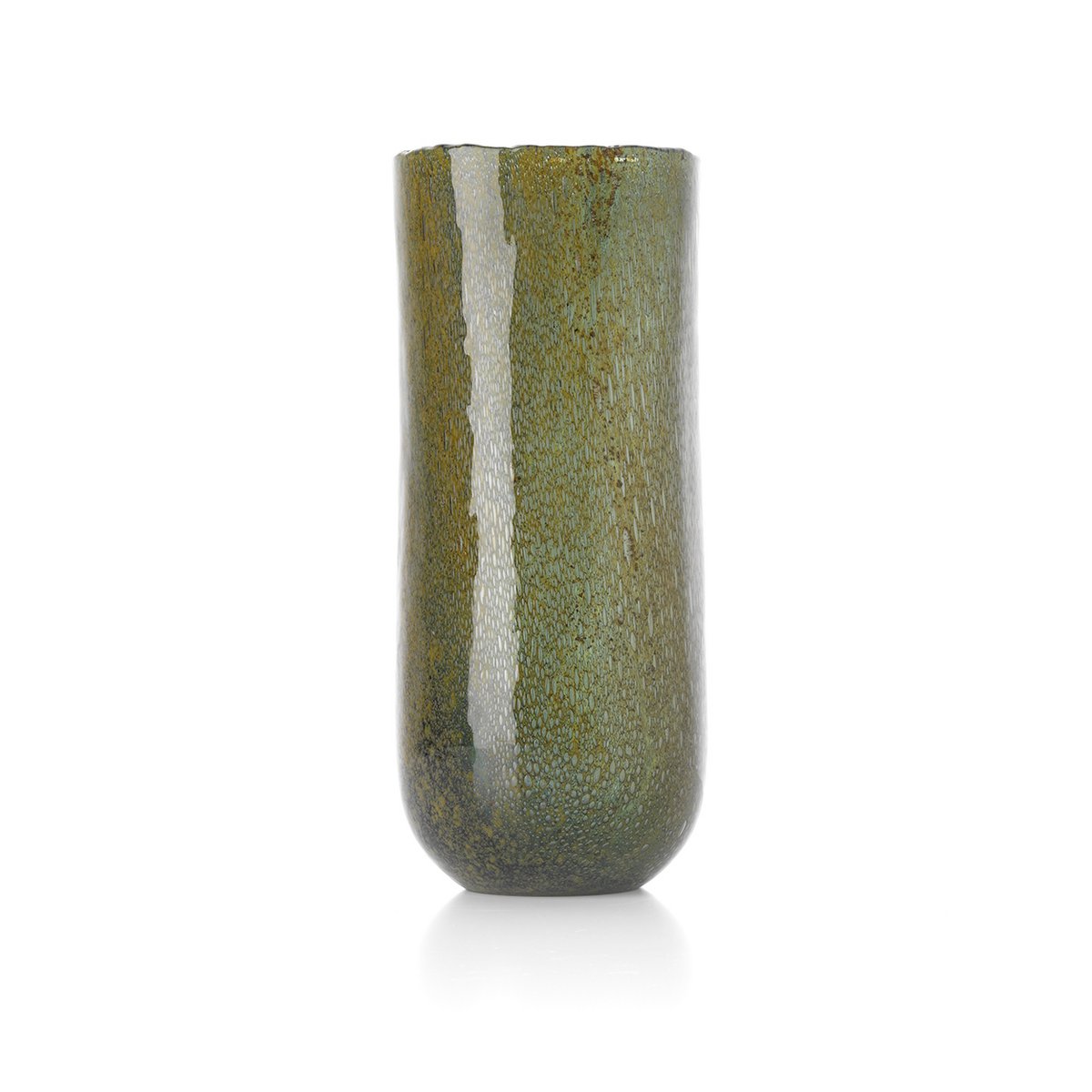 Vase Forest vert olive haut en verre soufflé – 33 cm
