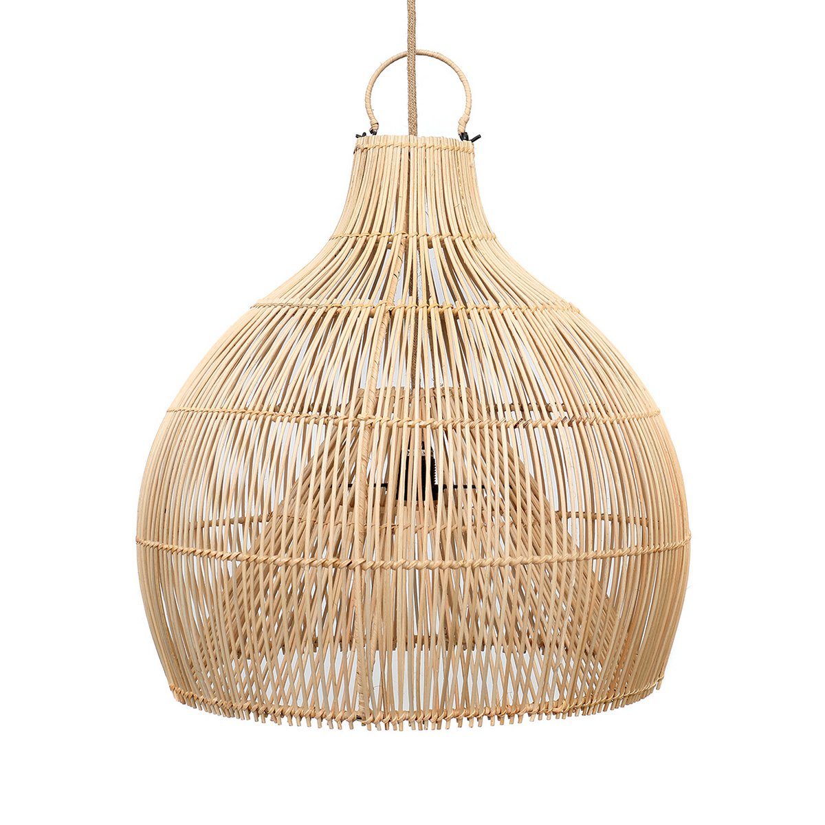 Suspension en rotin Lobster Trap – Naturel Finition Noire – L | Bazar Bizar