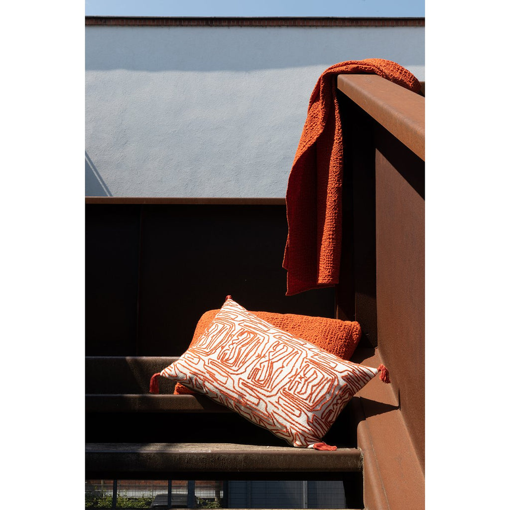 Jeté de lit Tana Rooibos en coton stonewashed 180 × 260 cm