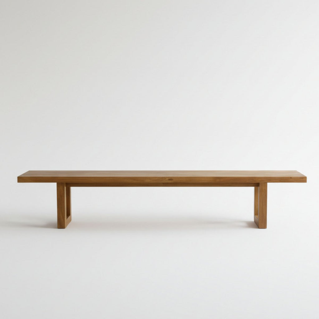 Grand banc en bois massif – Pieds carrés – Naturel – 220cm | Bazar Bizar