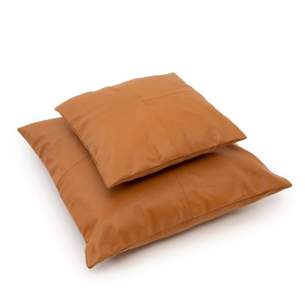 Housse de Coussin Cuir Camel - 40x40 cm