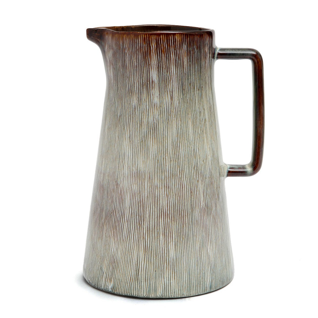 Pichet en grès Peniche – Crème et Brun – 23,5cm | Bazar Bizar