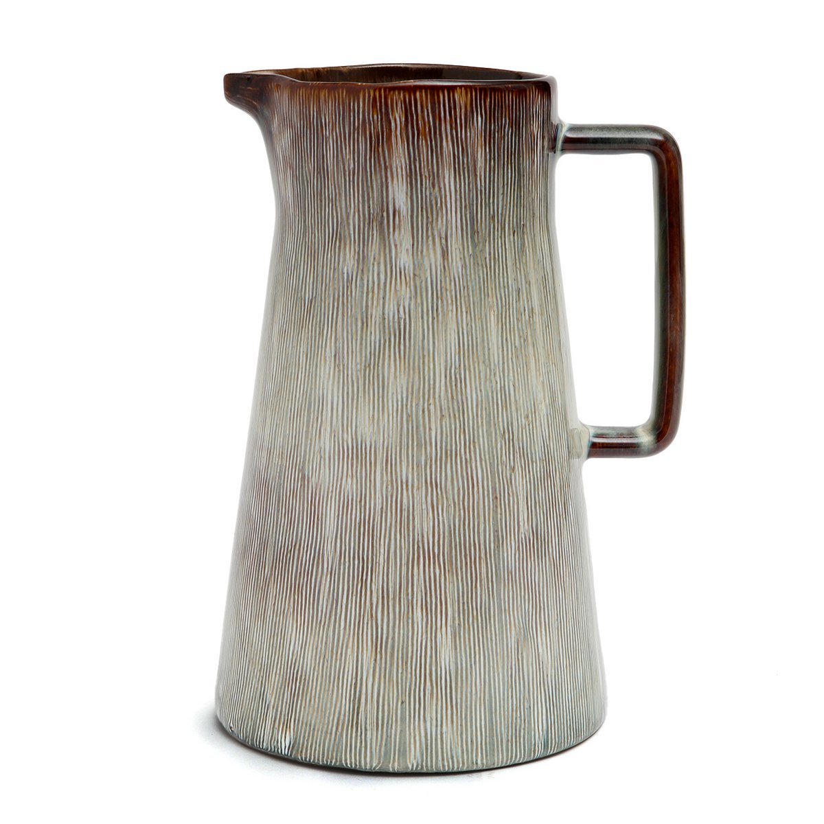 Pichet en grès Peniche – Crème et Brun – 23,5cm | Bazar Bizar