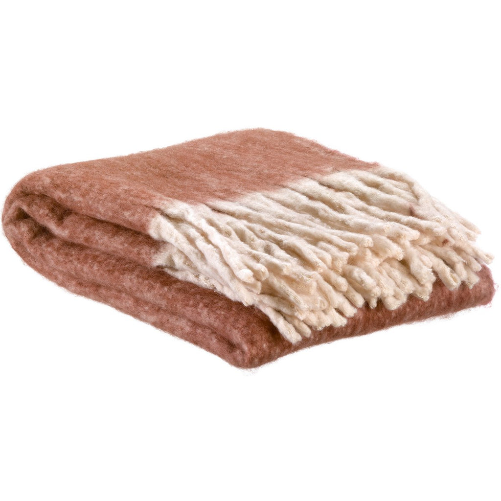 Plaid uni Isabel Rouille polyester recyclé 130 × 160 cm