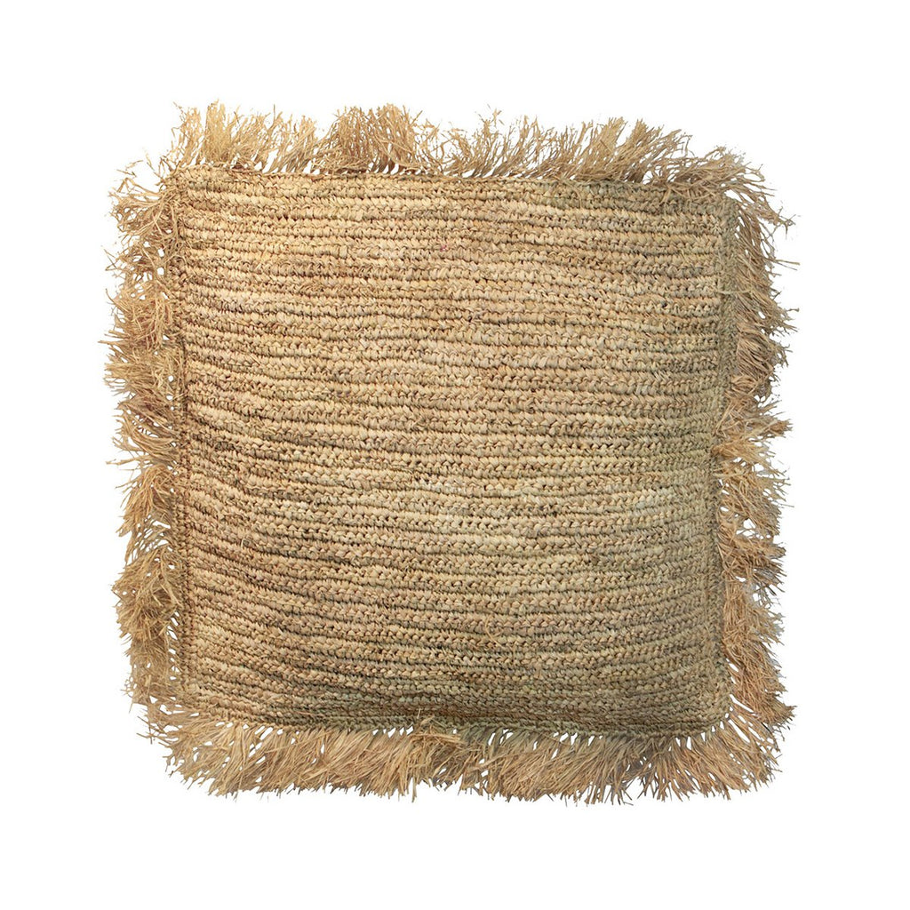 Housse de coussin en raphia – Naturel – 60×60cm | Bazar Bizar