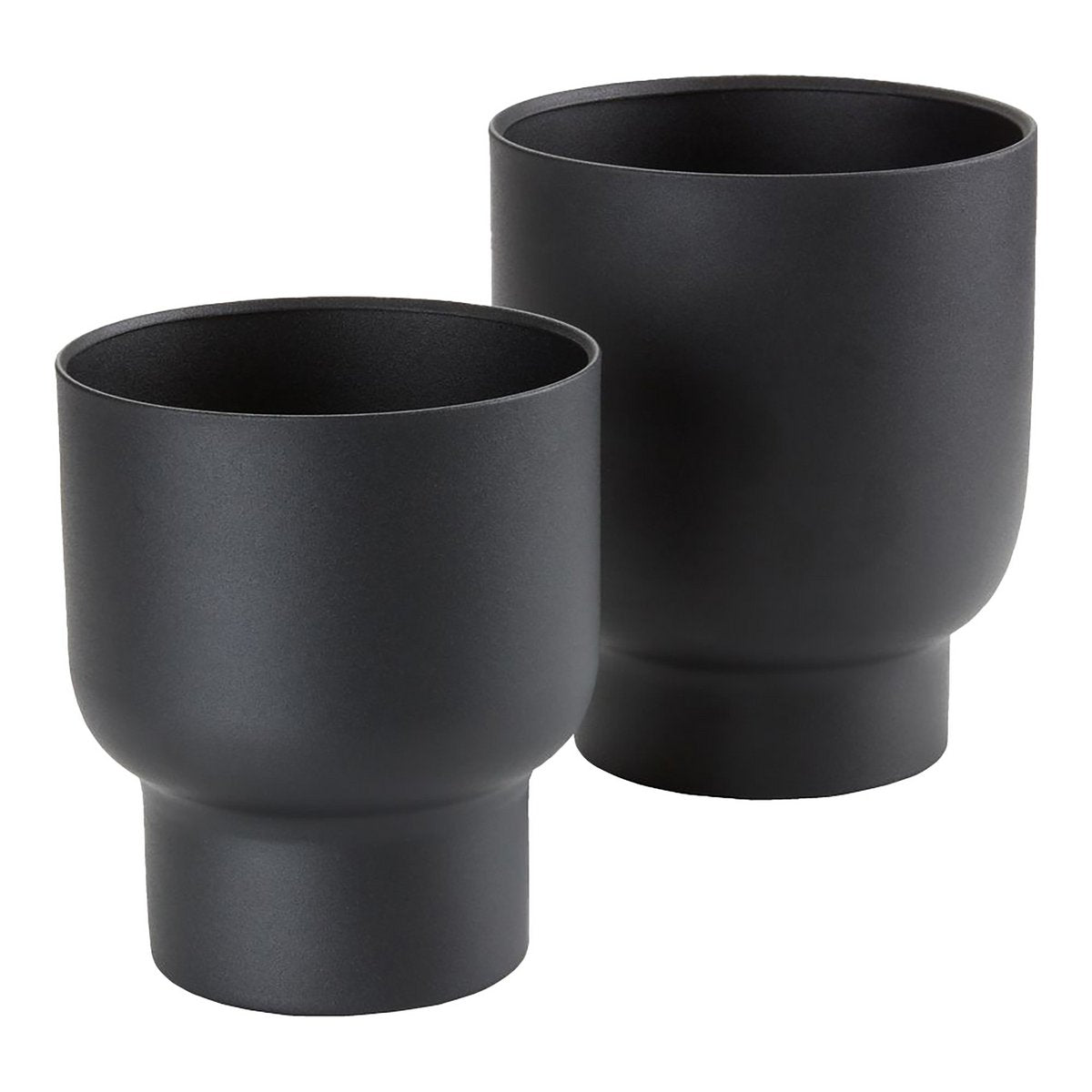 Pots de Fleurs Fulda Métal Noir, Lot de 2