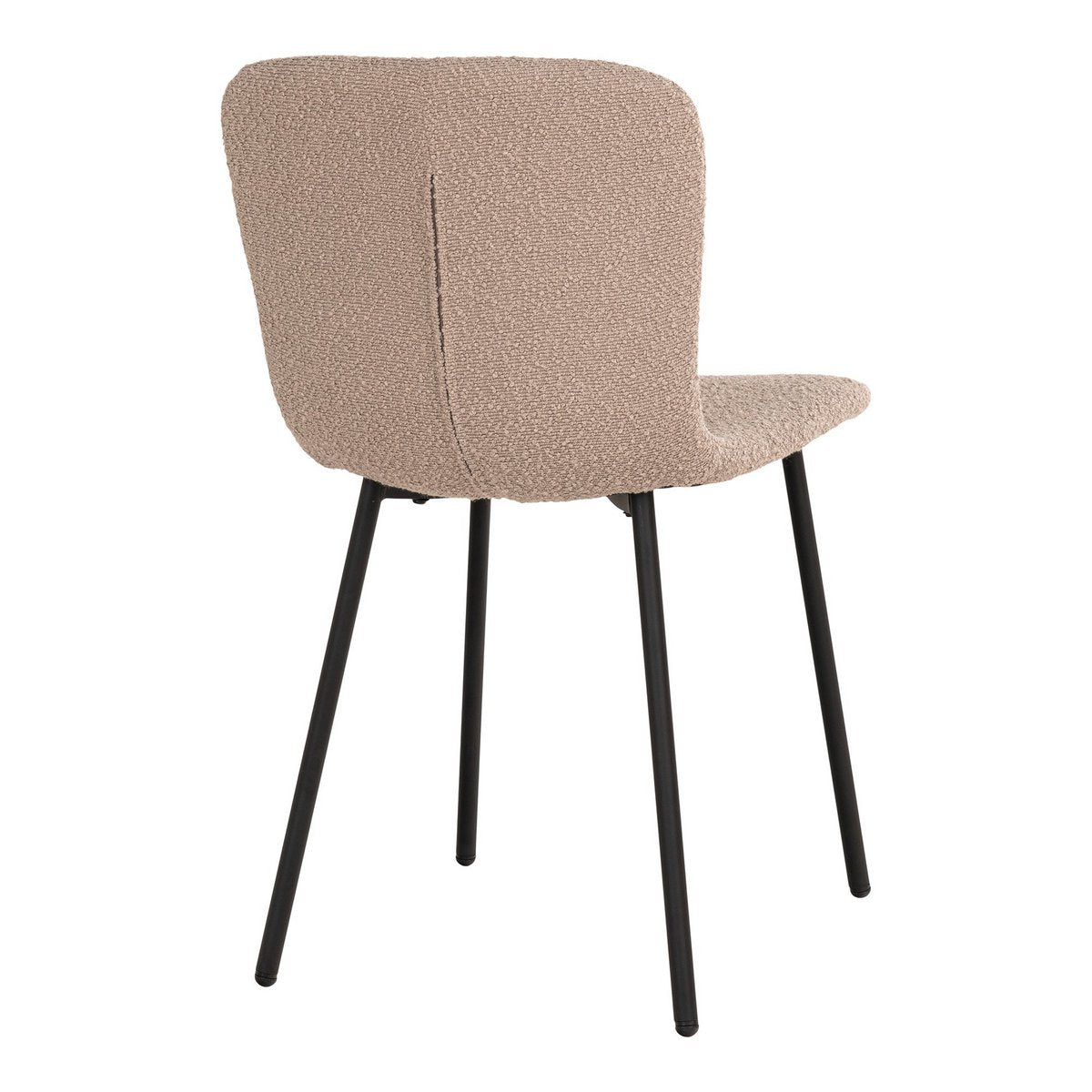 Chaise de salle à manger Halden – Bouclé beige & pieds noirs (lot de 2)
