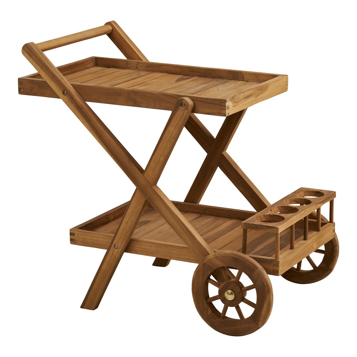 Chariot à Thé Pasaku - Teck Naturel, 86x50x81 cm
